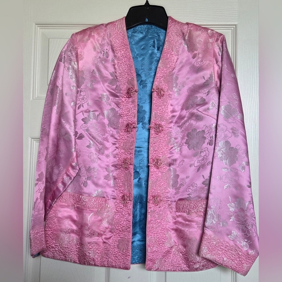 Elegant Pink Floral Women's Jacket - Picture 1 of 4